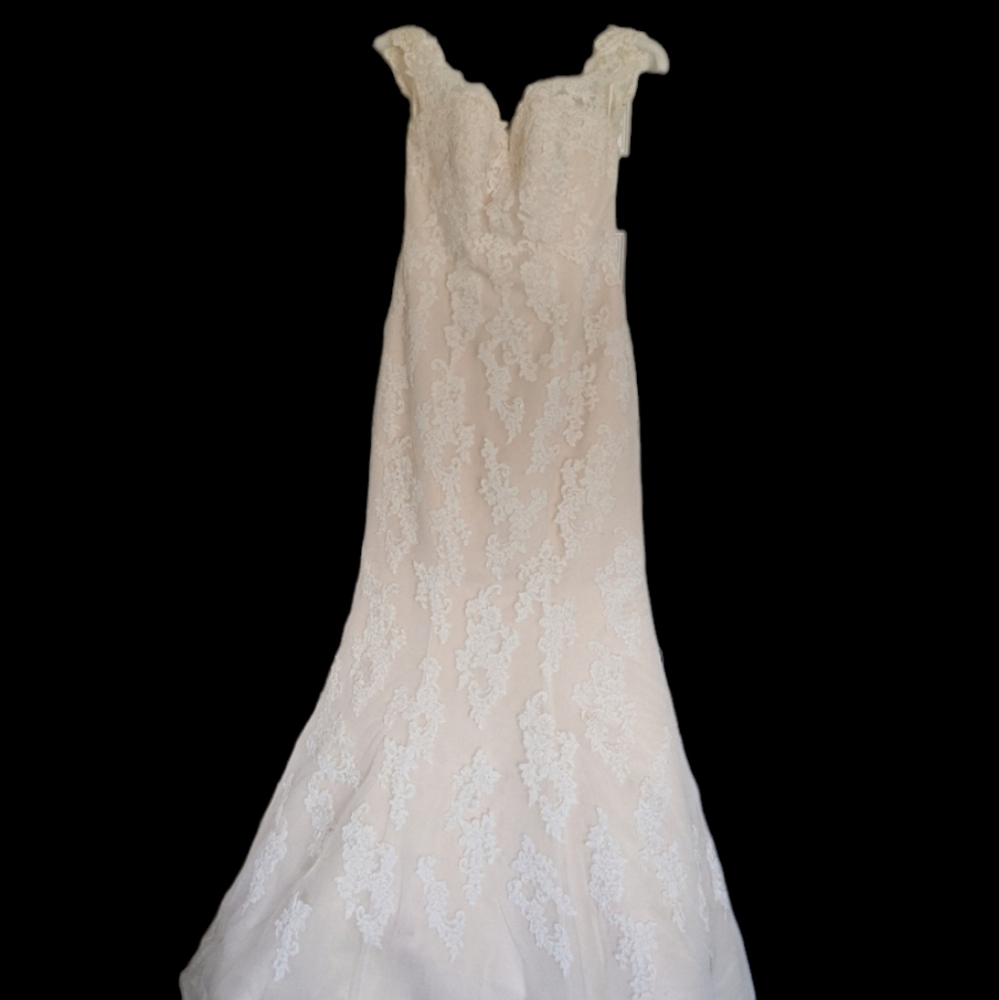 MORI LEE Blush with Lace Overlay Wedding Dress with belt size 10 - Picture 12 of 17